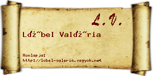 Löbel Valéria névjegykártya